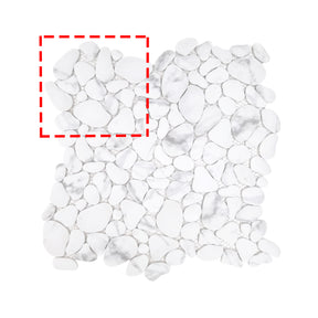 White Calacatta Pebble 10.6‘’x10.6'' Recycled Glass Floor And Wall Mosaic Tile