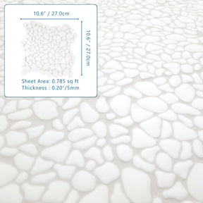 White Pebble 10.6‘’x10.6'' Recycled Glass Floor And Wall Mosaic Tile