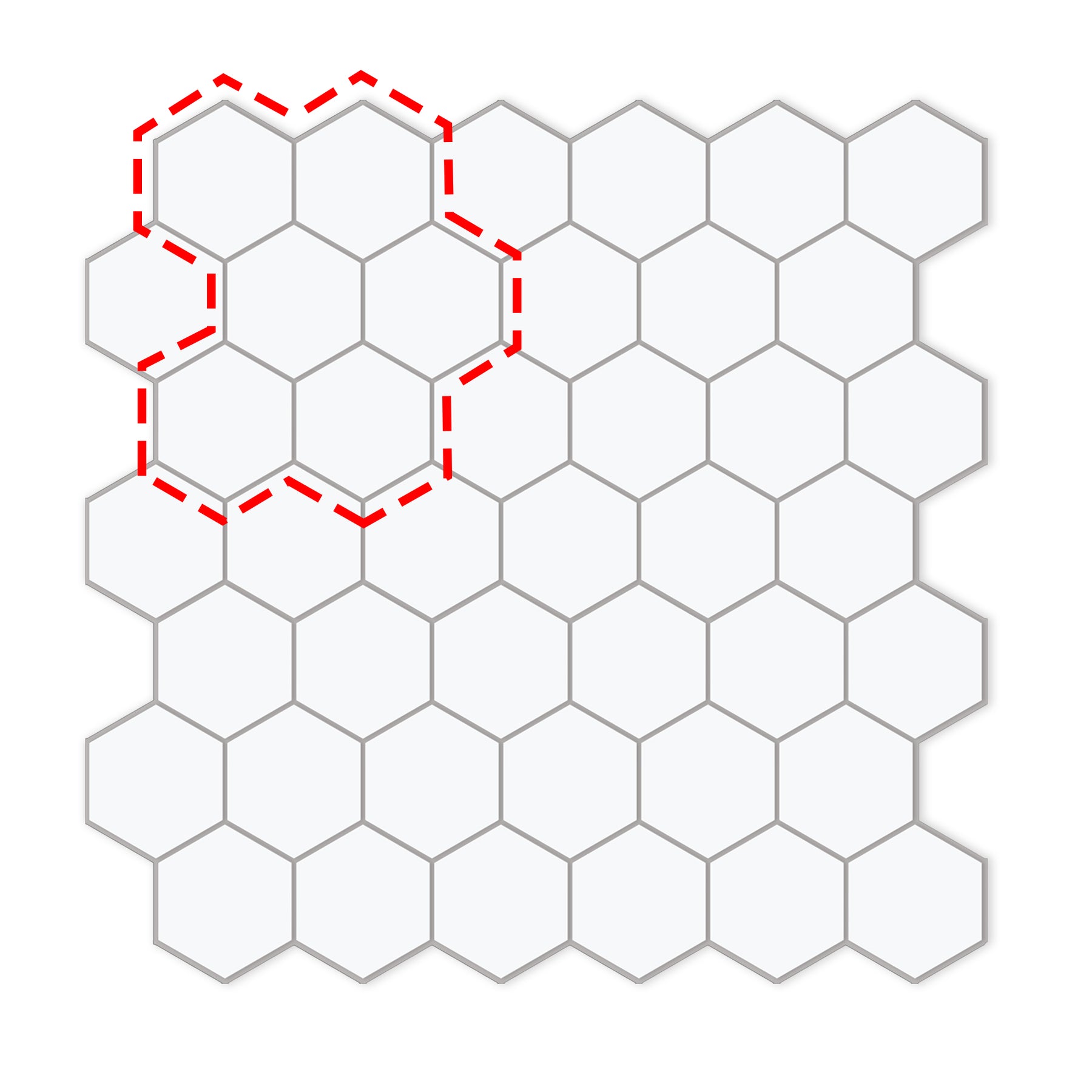 2'' Hexagon White Peel and Stick Tile