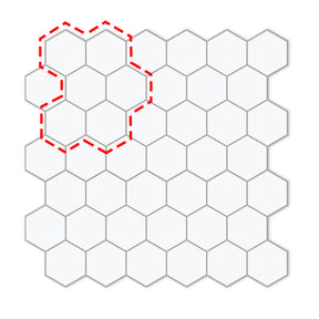 2'' Hexagon White Peel and Stick Tile