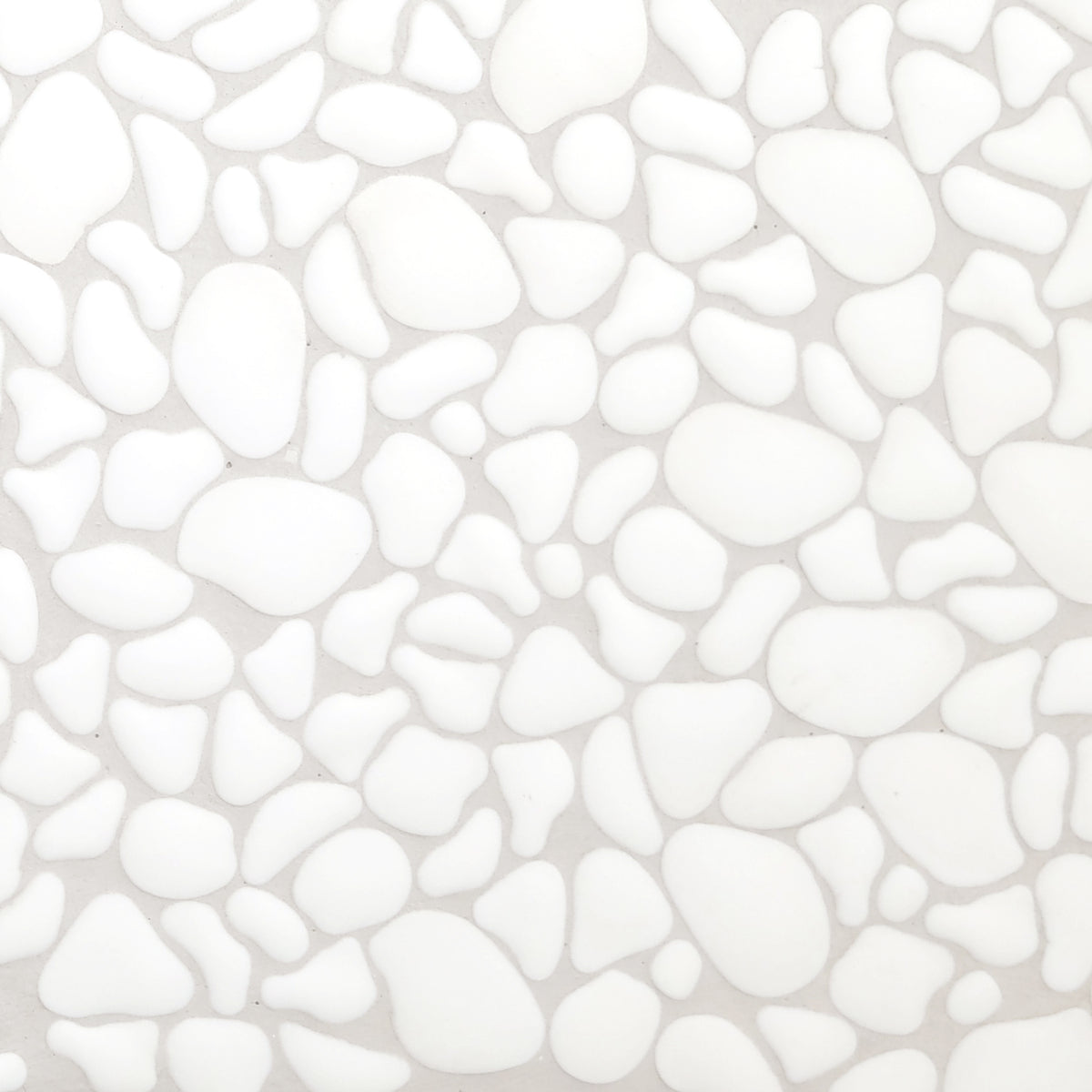 White Pebble 10.6‘’x10.6'' Recycled Glass Floor And Wall Mosaic Tile