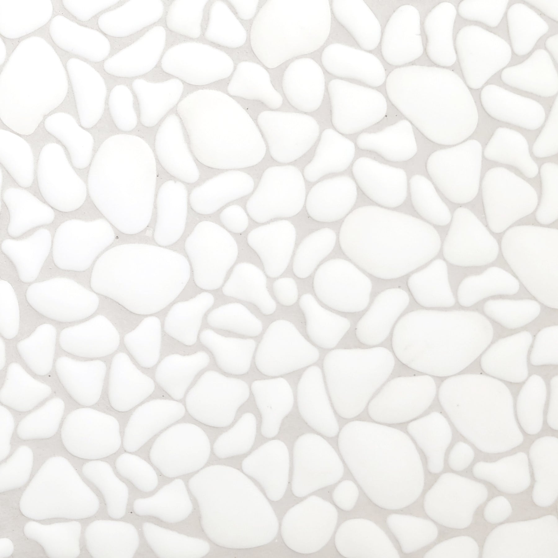 White Pebble 10.6‘’x10.6'' Recycled Glass Floor And Wall Mosaic Tile