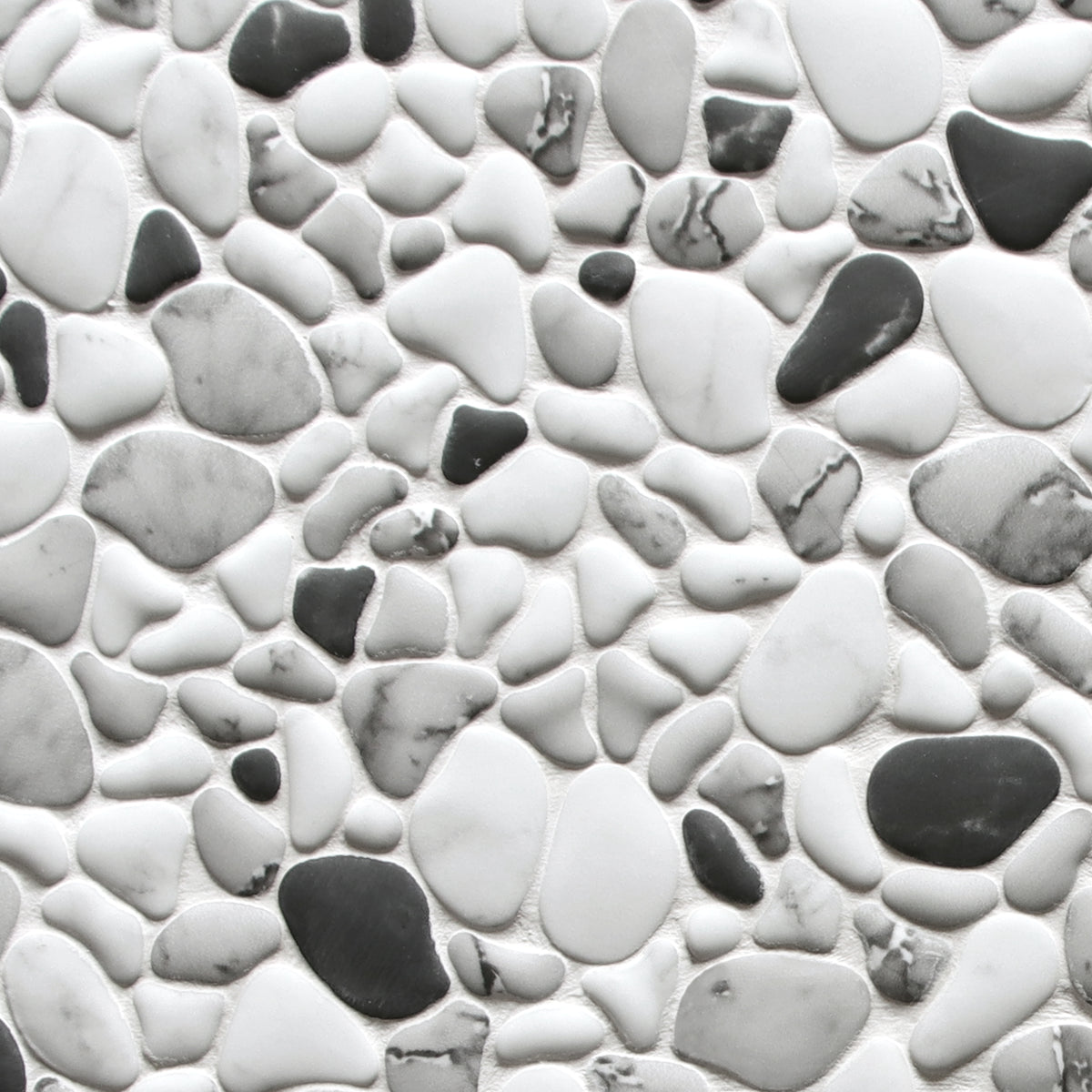 Grey Mix Pebble 12‘’x12'' Recycled Glass Floor And Wall Mosaic Tile