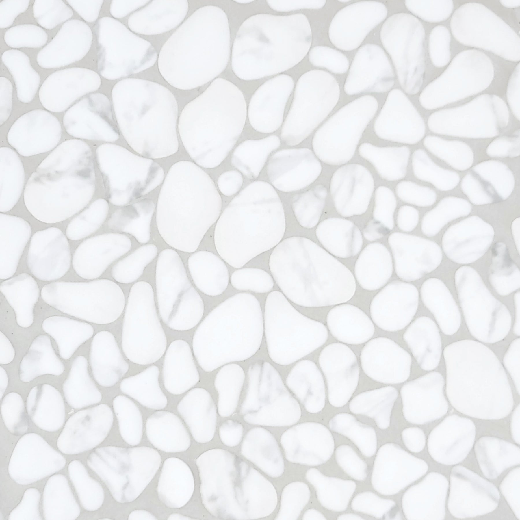 White Calacatta Pebble 10.6‘’x10.6'' Recycled Glass Floor And Wall Mosaic Tile