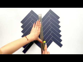 Herringbone Navy Blue Peel and Stick Backsplash Tile