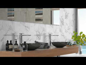 Carrara White Long Hexagon Peel And Stick Backsplash Tile