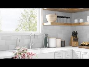 3x6" White Subway Peel and Stick Backsplash Tile