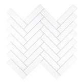 12.4" x 13" Herringbone White Peel and Stick Tile