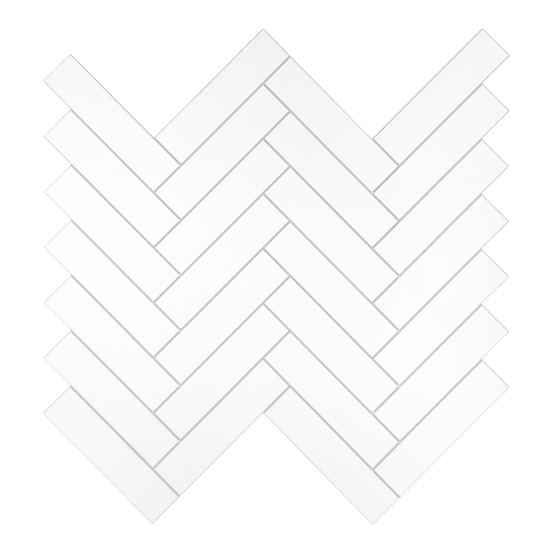 12.4" x 13" Herringbone White Peel and Stick Tile