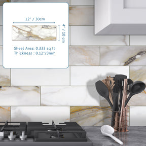 4x12´´ Calacatta Gold Peel and Stick Tile