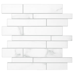 Interlocking Carrara White Peel and Stick Tile