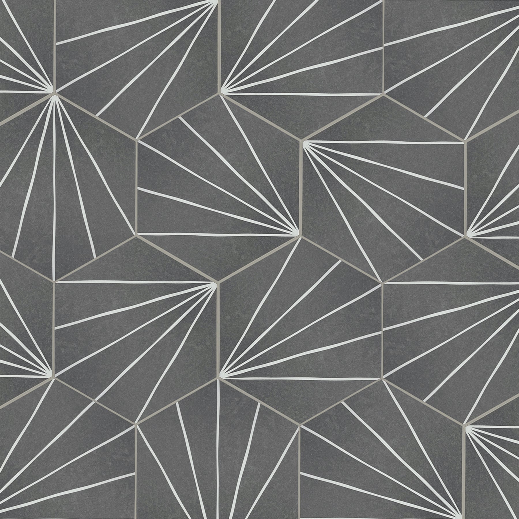 6X7´´ Art Deco Hexagon Grey Peel and Stick Tile