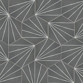 6X7´´ Art Deco Hexagon Grey Peel and Stick Tile