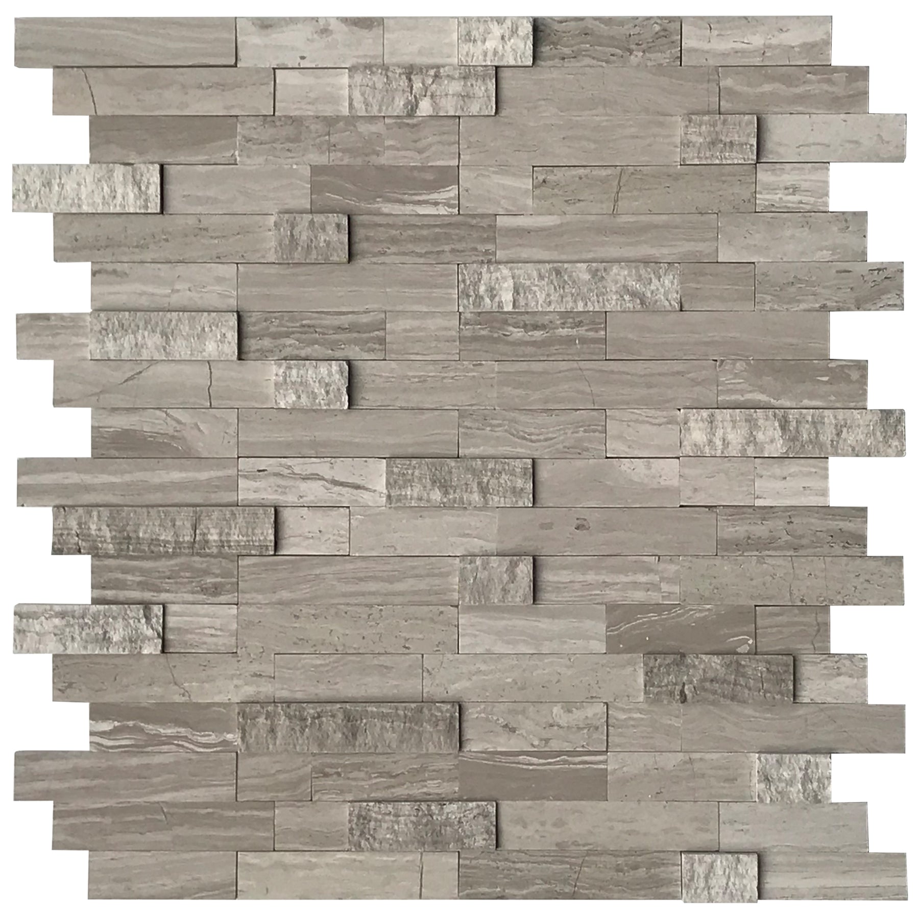 3D Grey Wood Natural Marble Peel and Stick Tile