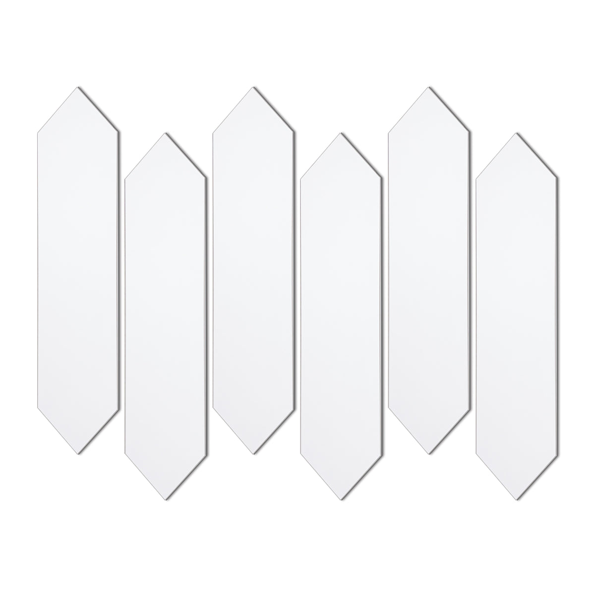 3x12'' White Losanga Picket Peel and Stick Tile