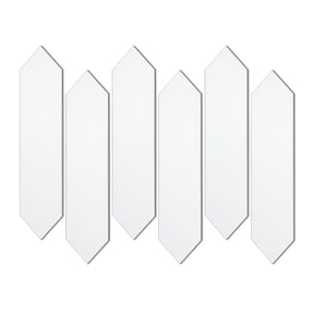 3x12'' White Losanga Picket Peel and Stick Tile