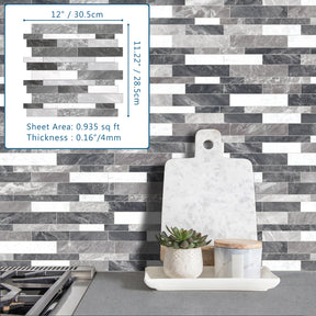 Interlocking Grey Mix Peel and Stick Tile