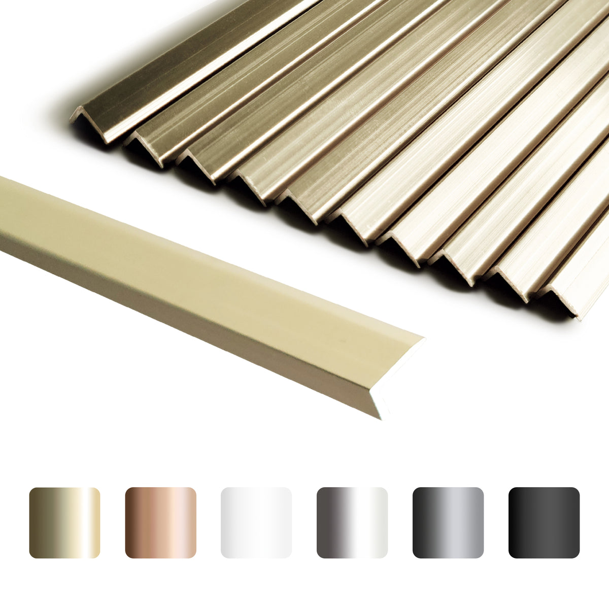 10 Pieces Aluminium Peel and Stick Backplash Trim, 12Inch Shinny Gold