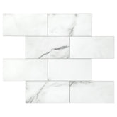 3x6'' Calacatta White Peel and Stick Tile