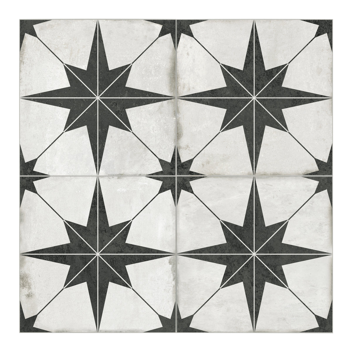 Encaustic Patterned Beige Star Peel and Stick Backsplash Tile