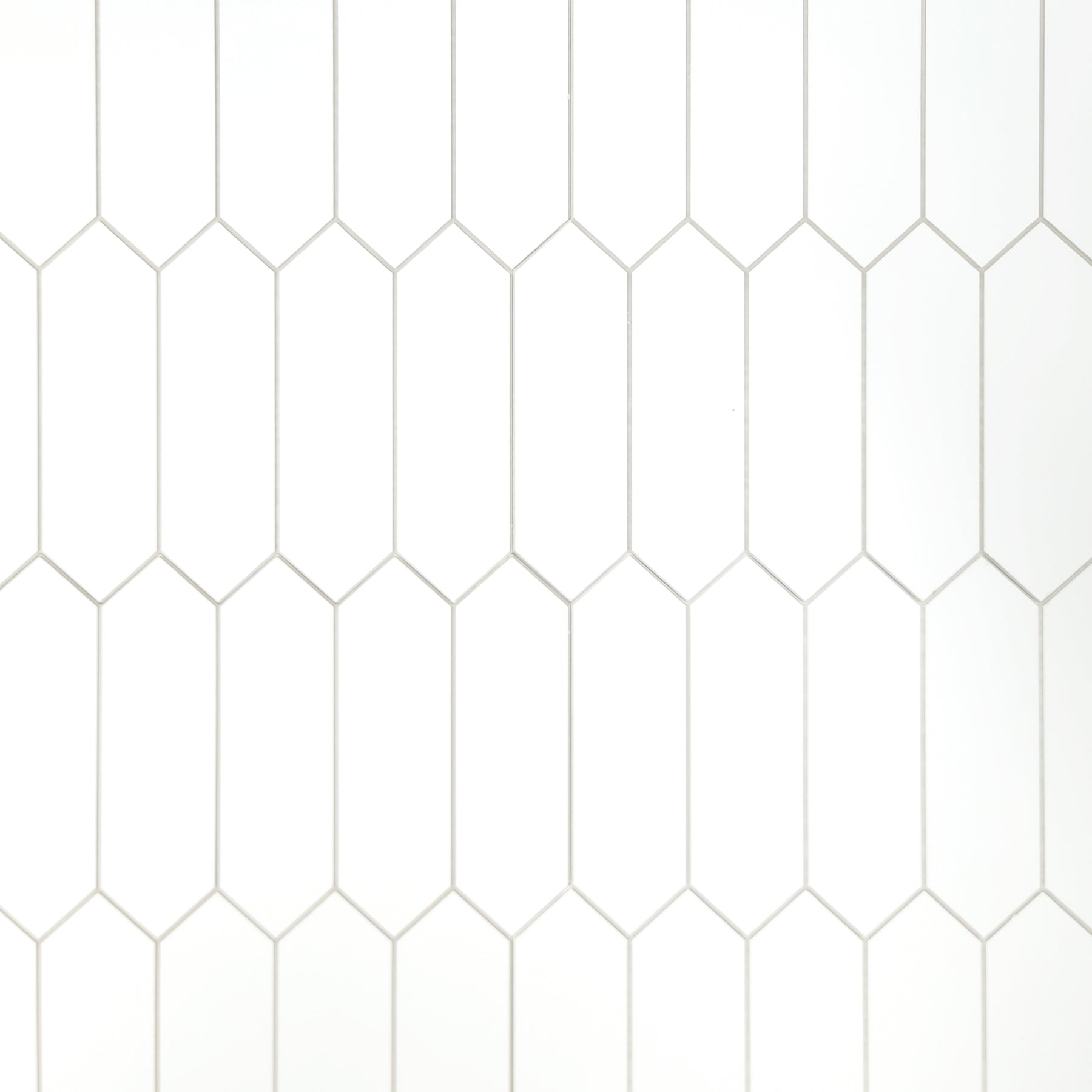 Picket Long Hexagon White Peel and Stick Tile