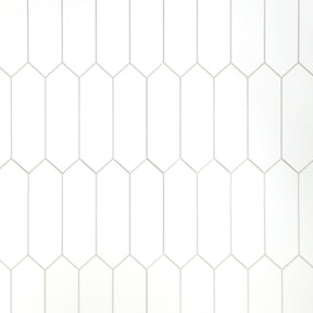 Picket Long Hexagon White Peel and Stick Tile