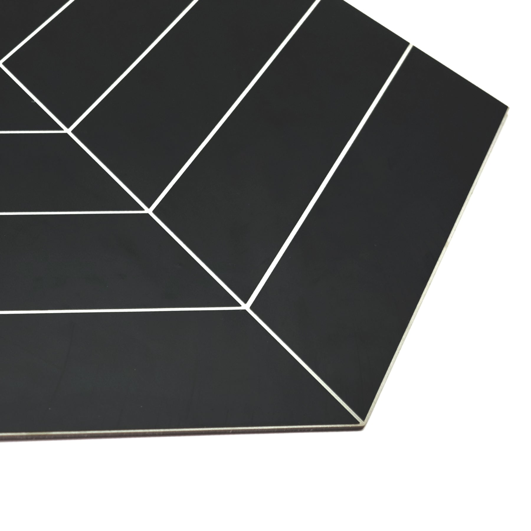 12.2" x 13.4" Chevron Black Peel and Stick Tile