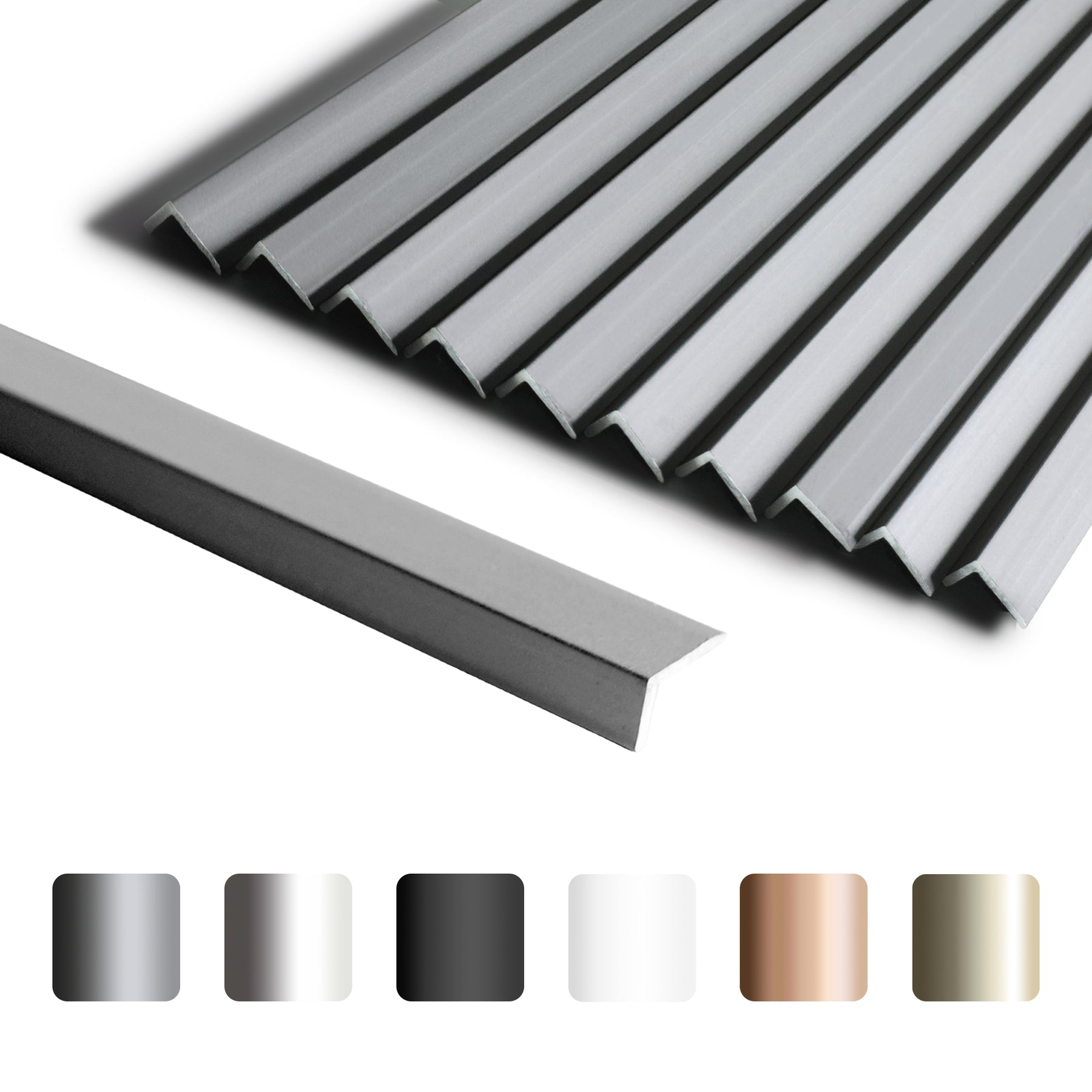 10 Pieces Aluminium Peel and Stick Backplash Trim, 12Inch Grey Matte