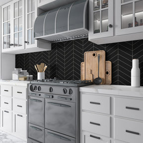 12.2" x 13.4" Chevron Black Peel and Stick Tile