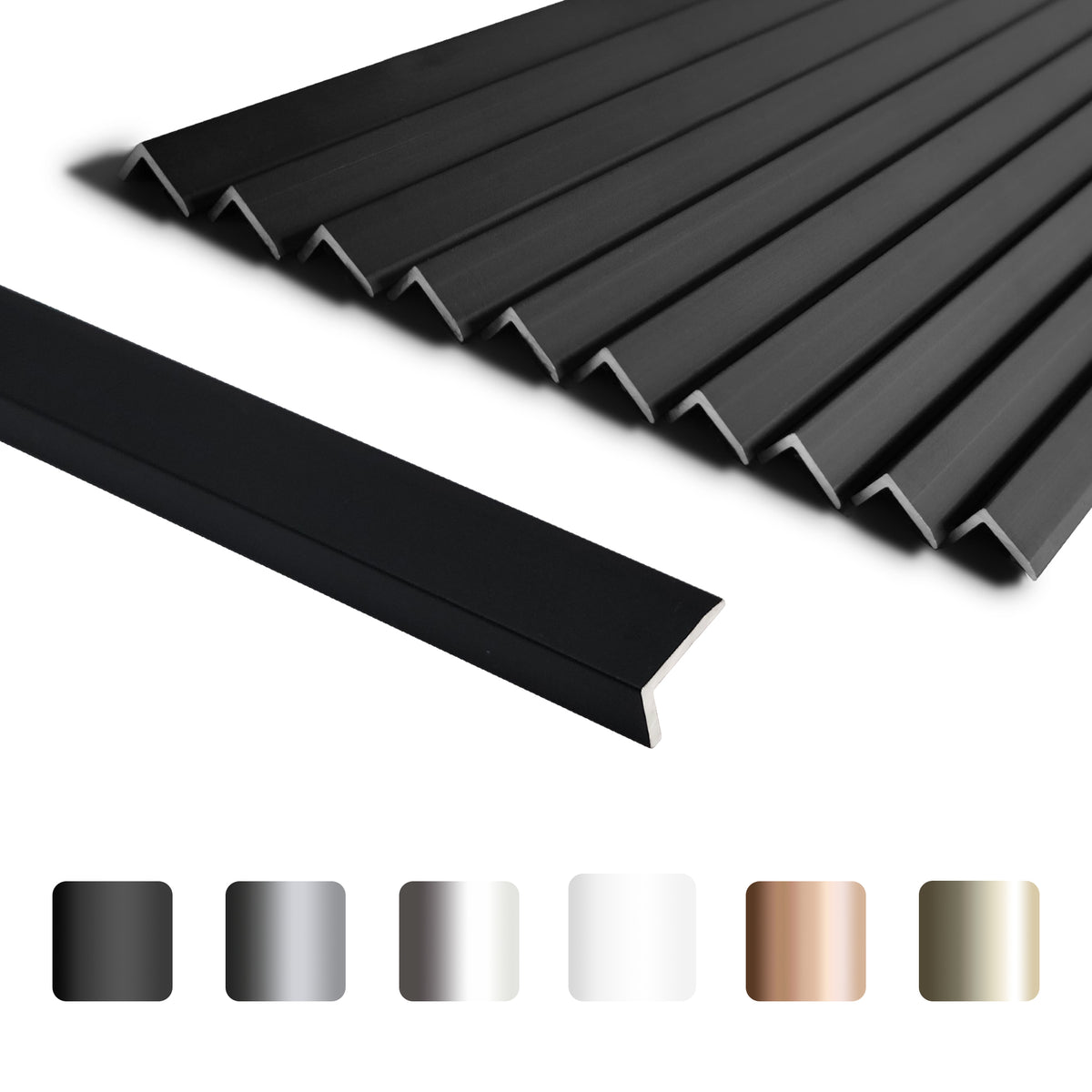 10 Pieces Aluminium Peel and Stick Backplash Trim, 12Inch Black Matte