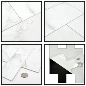 3x6'' Calacatta White Peel and Stick Tile