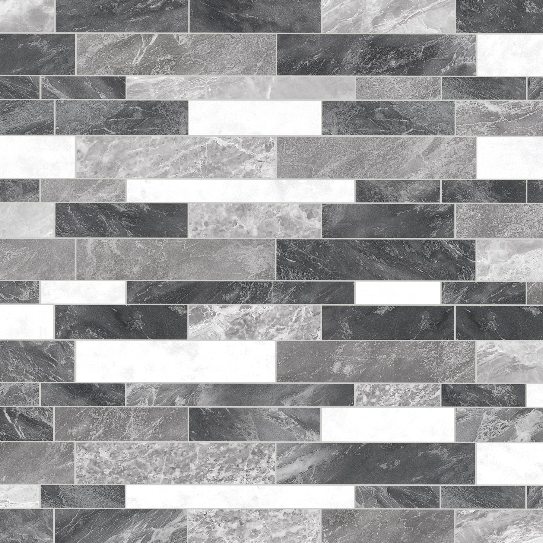 Interlocking Grey Mix Peel and Stick Tile