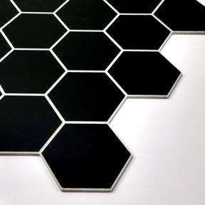 2'' Hexagon Black Peel and Stick Tile