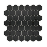 2'' Hexagon Black Peel and Stick Tile