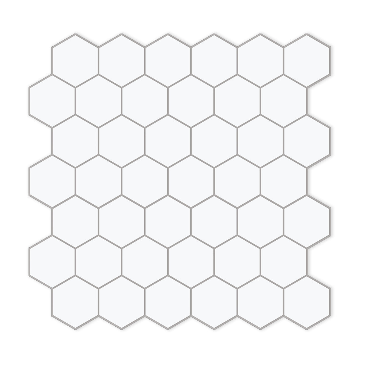 2'' Hexagon White Peel and Stick Tile