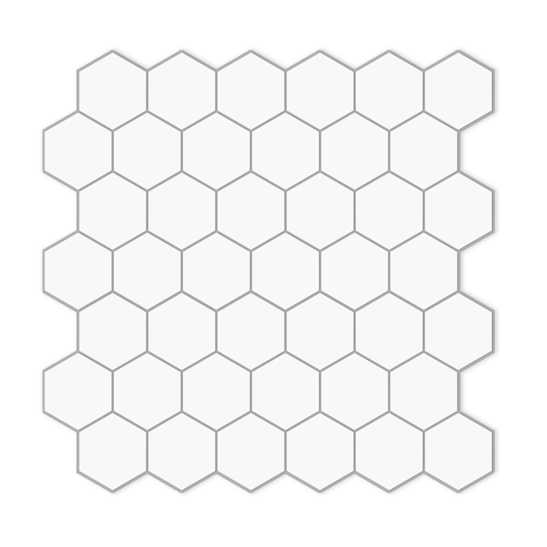 2'' Hexagon White Peel and Stick Tile