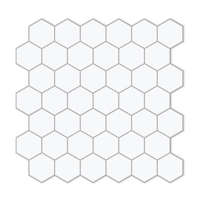 2'' Hexagon White Peel and Stick Tile