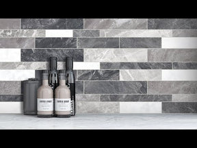 Interlocking Grey Mix Peel and Stick Tile